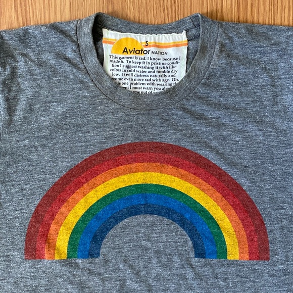 ❤️ Aviator Nation Rainbow Tee Size Small - Picture 2 of 5